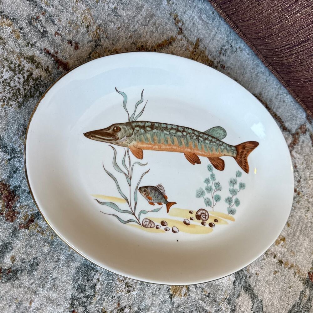 Vintage~Cmielow~Poland Fish Serving Platter~14 1/4"~NM CONDITION